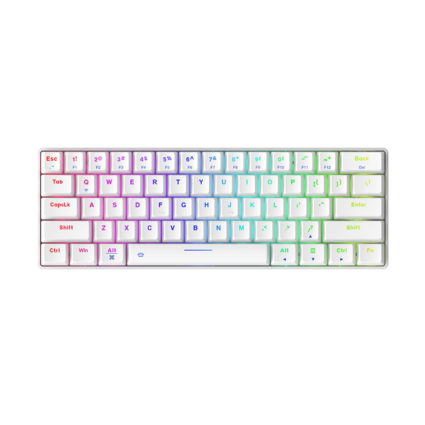 Official Dareu EK861 Tri-mode Connection 100% Hotswap 61 Key ABS Keycap RGB LED Backlit Mechanical Keyboard with 1900mAh Built-in Battery