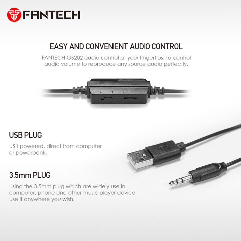 FANTECH SONAR GS202 Speaker Komputer USB dan Speaker Mini Berkabel 3.5Mm RGB Kejelasan Akustik untuk Laptop Komputer Desktop