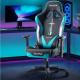 AutoFull Gaming Chair Cyan PU Leather Racing Style Computer Chair, Lumbar Support E-Sports Swivel Chair, AF076JPU