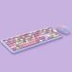 Bzfuture Small Fresh Macaron Color Wireless Keyboard and Mouse Set Girls Lovely Chocolate Silent Infinite Color Keyboard