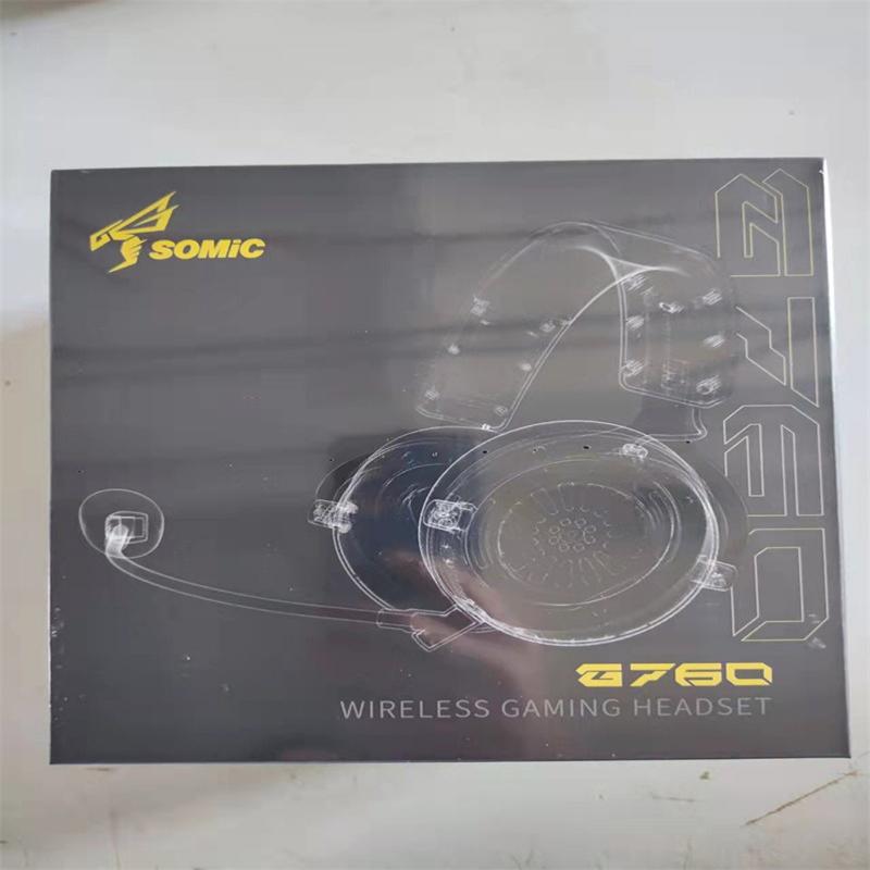 SOMIC G760 2.4G Wireless And Bluetooth Integrated Game Headphones Removable Mic Dual Sound Effect Mode Stereo RGB Light Headset