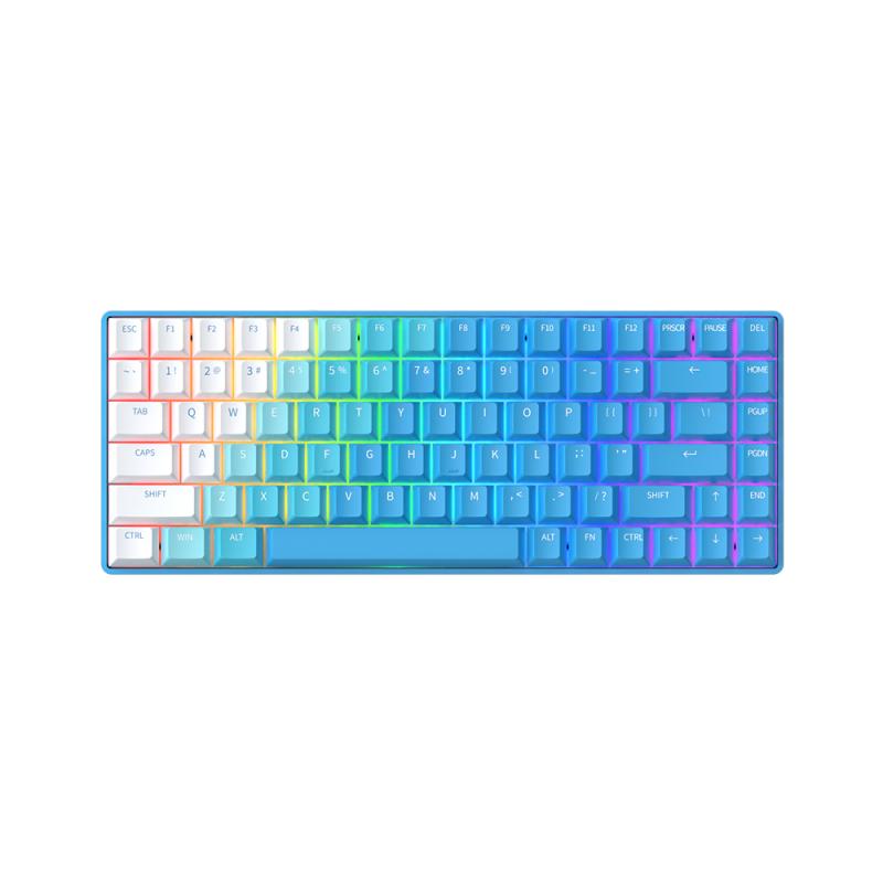 Dareu A84 Ice Blue Tri-mode Connection 100% Hotswap RGB LED Backlit Mechanical Gaming Keyboard SKY V3 Switch