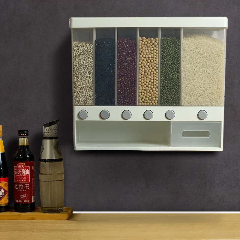 Bzfuture.com, BZfuture Wall Mounted Divided Rice and Cereal Dispenser BZfuture Wall Mounted Divided Rice and Cereal Dispenser