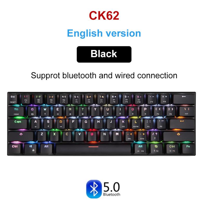 MOTOSPEED CK62 Bluetooth Wired Mechanical Keyboard with RGB Backlight