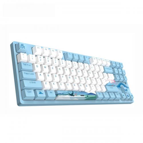 Official DAREU A87 Mechanical Keyboard Swallow Theme Wired Ice Blue Backlight 87 Keys Cherry MX Switch Blue PBT Keycaps