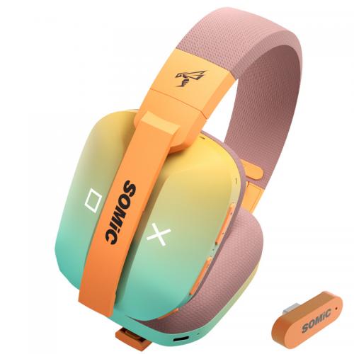 Official SOMIC G810 Wireless Bluetooth Headphone With 3 Modes Connection,35ms ultra-low latency,Cool Light Wireless Gaming Headset
