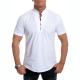 Men's Stand Collar Plain Button Summer Loose Shirt