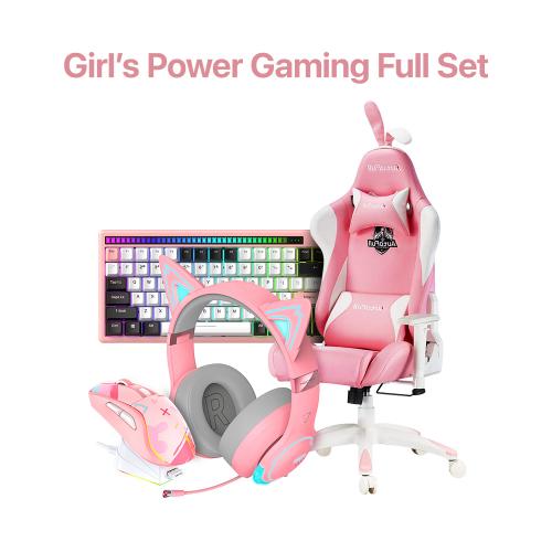 Girls Power Gaming Full Set-Bunny Chair -A84 Pro-A950-G5BT