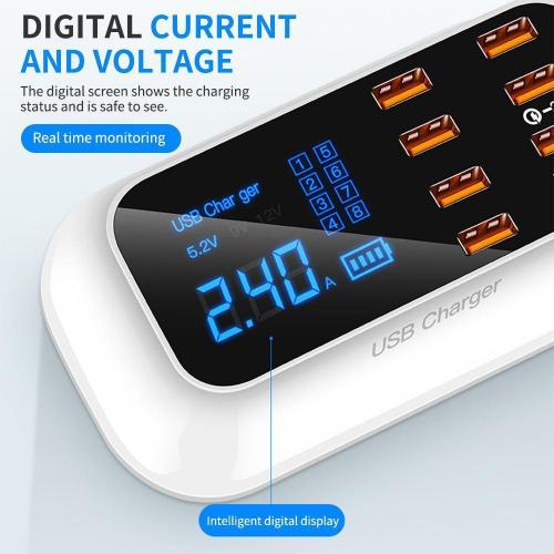 8 Ports Quick USB Charger 3.0 Led Safe Electric Current Display