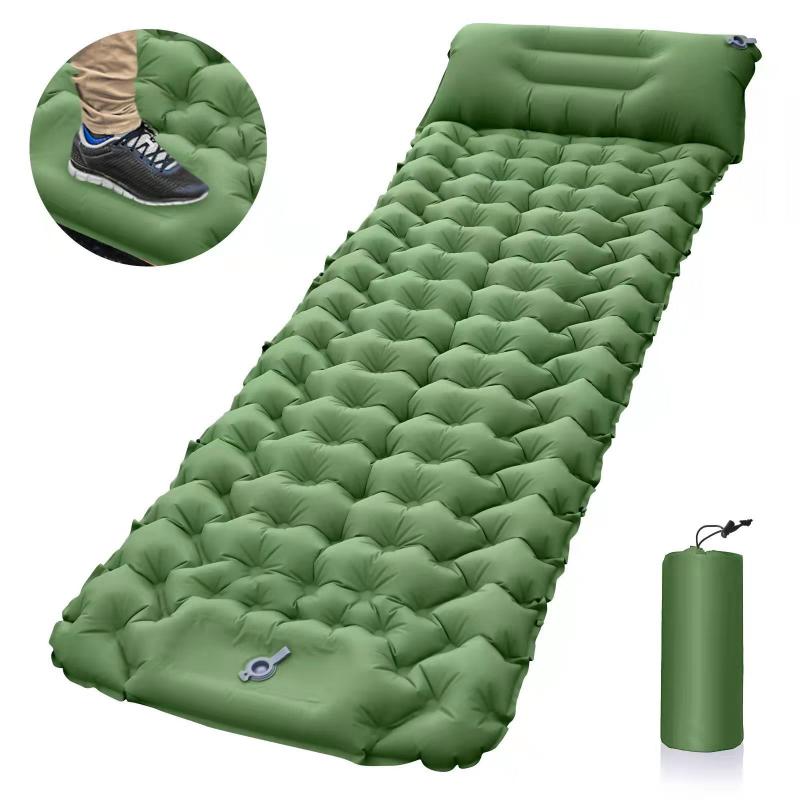 Bzfuture Outdoor Sleeping Pad Camping Inflatable Mattress with Pillows Travel Mat Folding Bed Ultralight Air Cushion Hiking Trekking