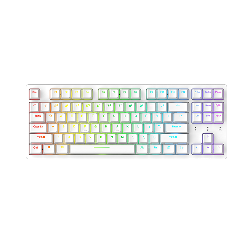 Dareu A87 Tri-mode Connection 100% Hotswap RGB LED Backlit Mechanical Gaming Keyboard With Customized Violet Gold or Sky Switch