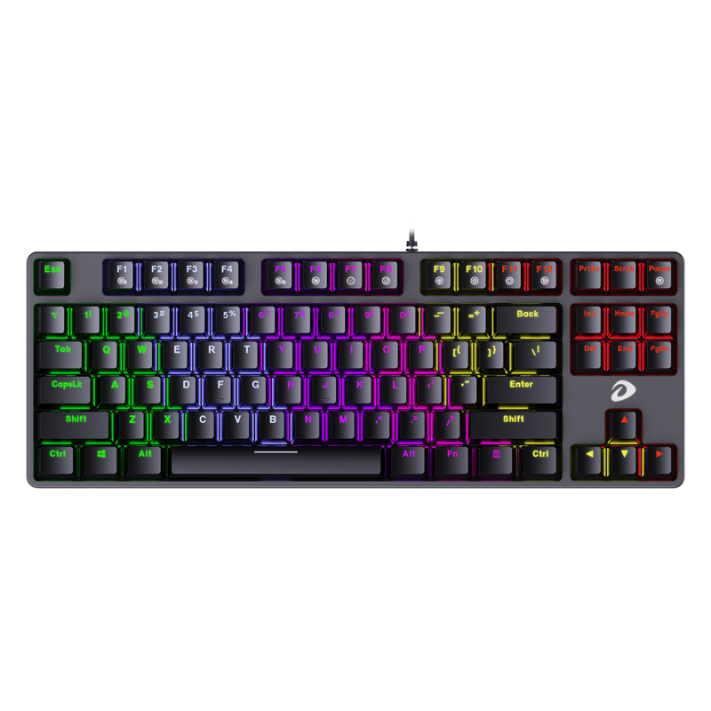 Official Dareu EK87 Wired N-Key Rollover Dynamic Rainbow Backlight Mechanical Gaming Keyboard