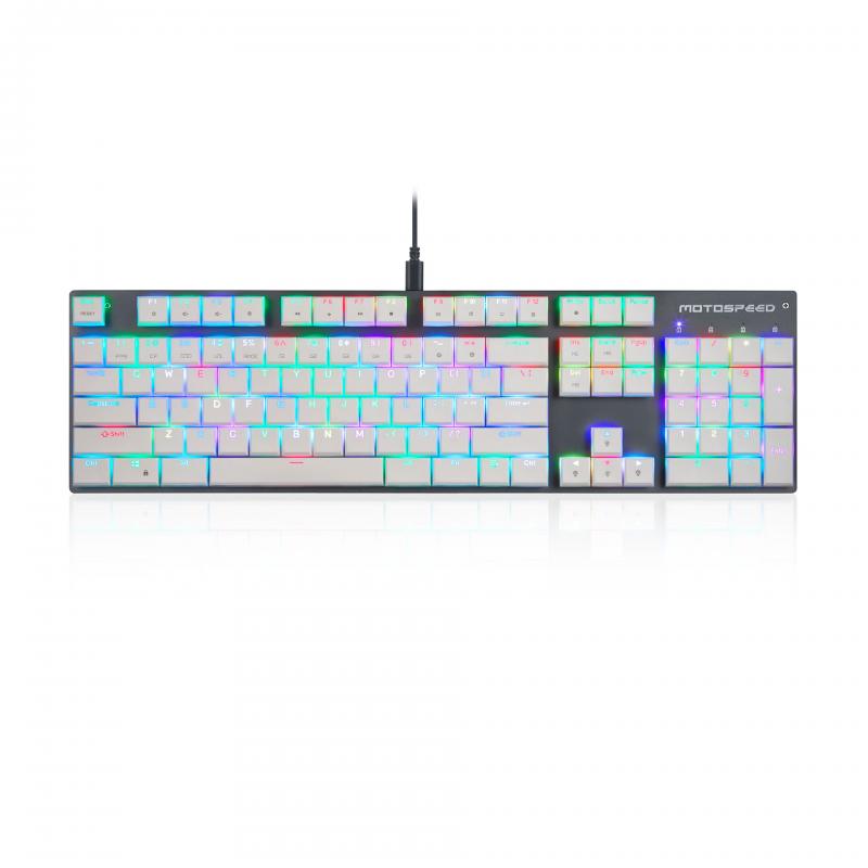 Motospeed CK94 USB Wired Mechanical Keyboard RGB Backlight Blue Switch 104 Keys Super Slim Anti-ghost Gaming Keyboard
