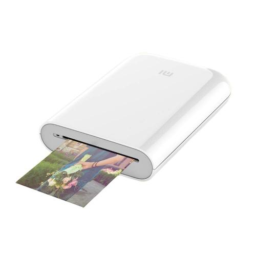 Official Xiaomi HD Wireless Bluetooth Portable Pocket Instant Printer Full Color Prints Compatible iOS & Android Devices(White) with 50 Pieces of Zink Photo Paper