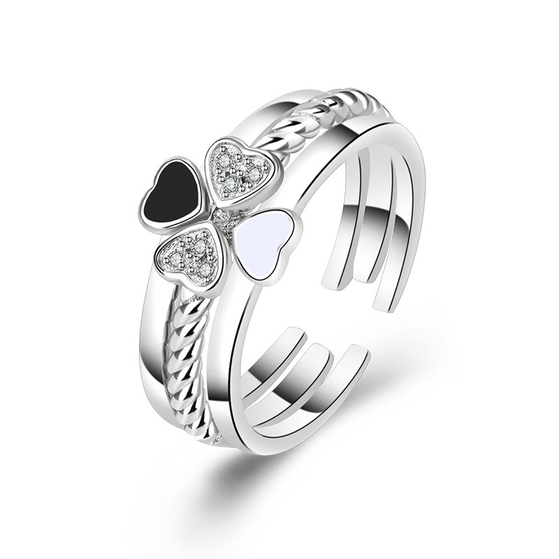 Bzfuture.com, Adjustable Size Elegant Four Leaf Clover Ring 3-in-1 Adjustable Size Elegant Four Leaf Clover Ring 3-in-1