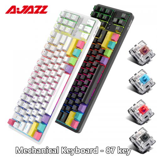 Official Ajazz K870T Black Bluetooth Wireless Keyboard 87 Key Black Blue Red Brown Switch RGB Backlit Game Anti-ghosting for PC Laptop