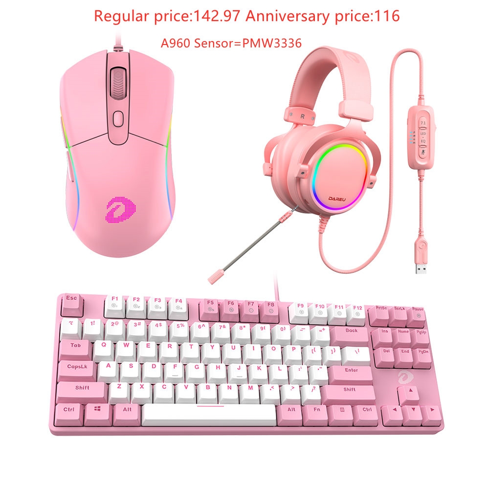 Bzfuture.com, Dareu EK87+Dareu A960+Dareu EH925S Pink Combo Dareu EK87+Dareu A960+Dareu EH925S Pink Combo