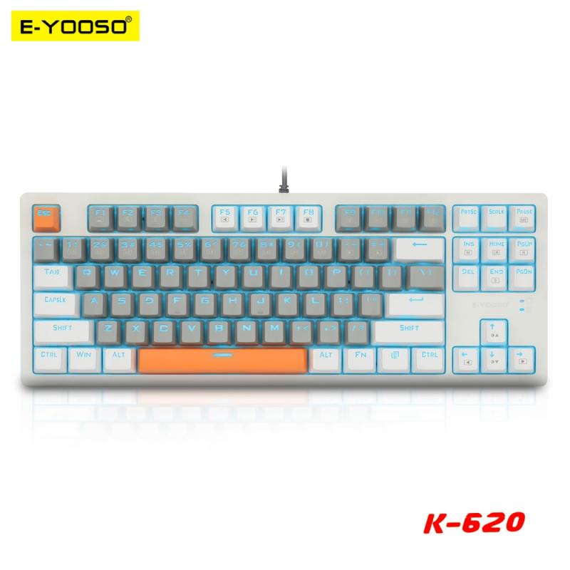 EYOOSO K620 USB Mechanical Gaming Keyboard Red Switch 87 Key Backlit