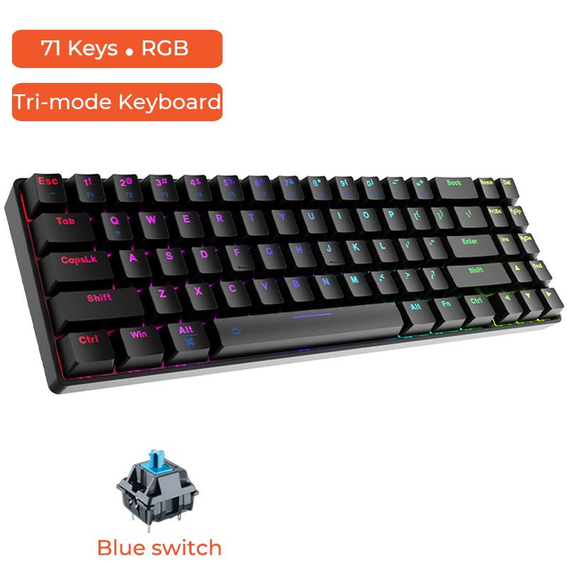 Dareu EK871 Tri-mode Connection 100% Hotswap 71 Key Mechanical Gaming Keyboard for PC,Notebook,Tablet,Phone PBT Keycap Type-C