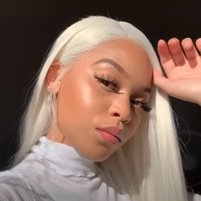 Bzfuture.com, Long Straight White Synthetic Hair Lace Front Wig Wg1117 Long Straight White Synthetic Hair Lace Front Wig Wg1117