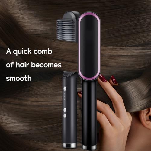 Official Bzfuture American plug Professional Hair Straightener Tourmaline Ceramic Brush Hair Curling Iron