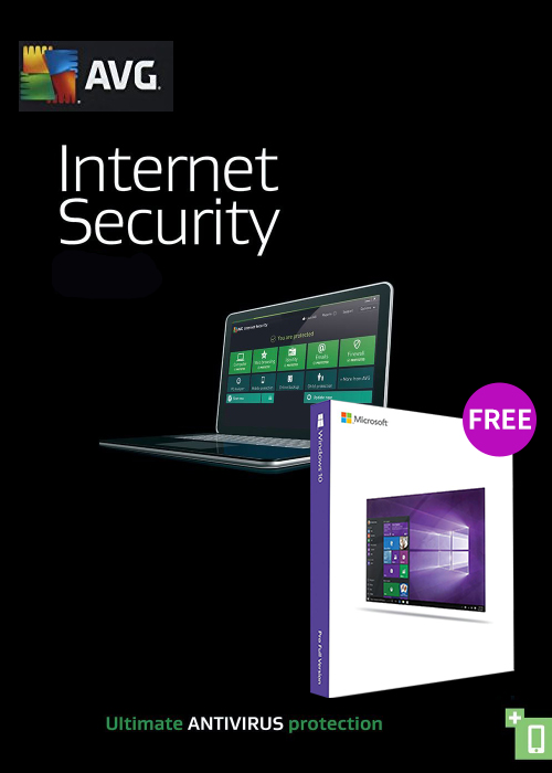 AVG Internet Security 1 PC 1 YEAR Global (windows 10 pro oem free)