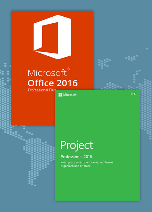 Official Office2016 Professional Plus + Project Professional 2016 CD Key Pack