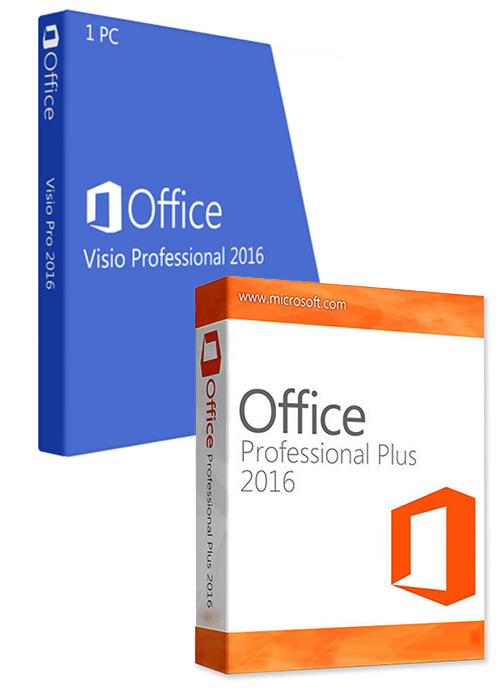 Official Office2016 Professional Plus + Visio Professional 2016 CD Key Pack