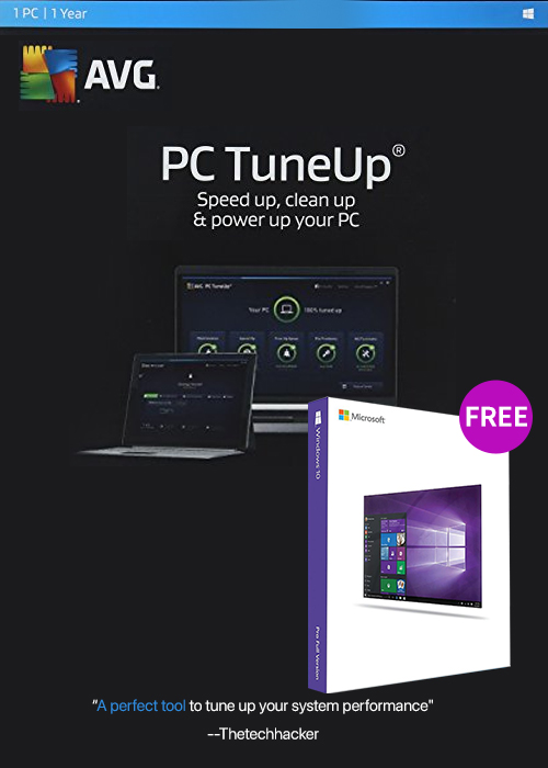 Official AVG TuneUp 1 PC 1 YEAR Global(windows 10 pro oem free)