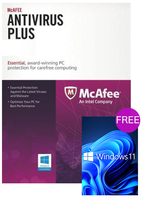 Official McAfee Antivirus 1 PC 1 YEAR Global(windows 11 pro oem free)
