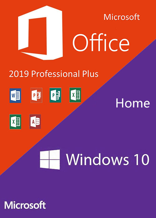 Official Windows10 Home OEM + Office2019 Professional Plus CD Keys Pack